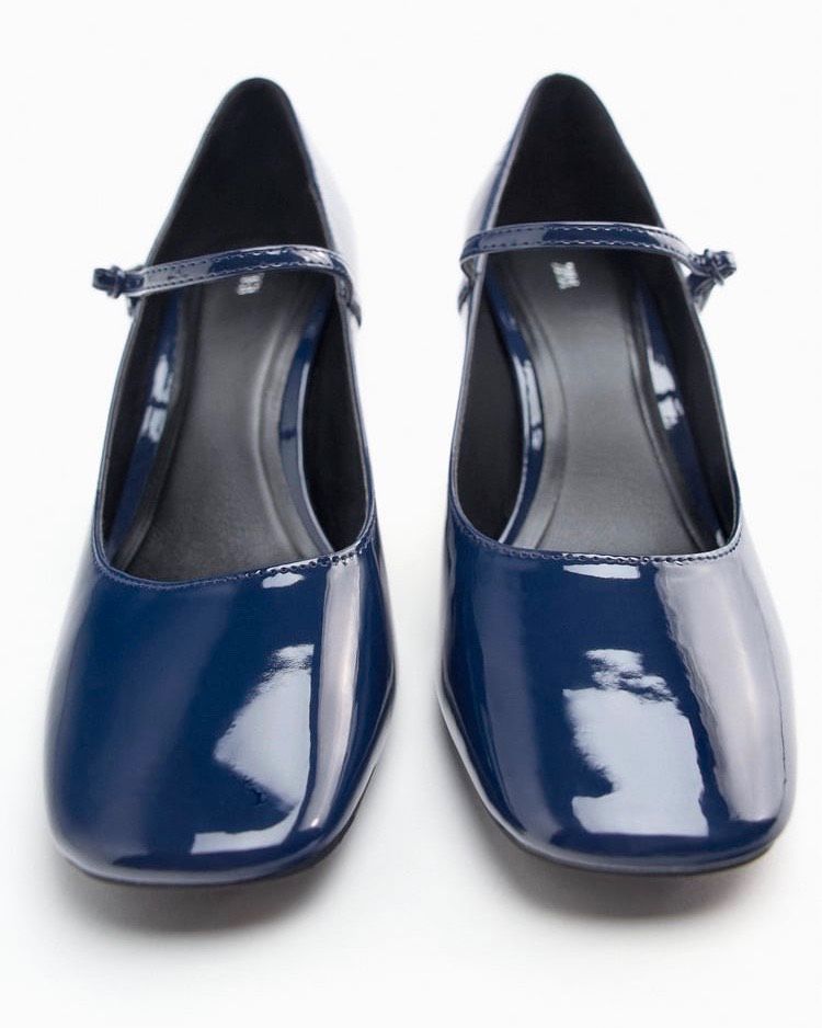 ZARA PUMPS IN LACKOPTIK MIT BLOCKABSATZ BLAU GR. 38 UVP: 45,95€ in Landstuhl