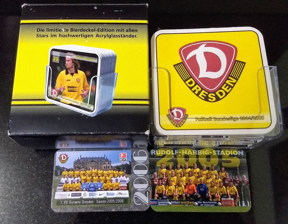 1. FC Dynamo Dresden - limitierte 32 Bierdeckel-Edition 2004/2005 in Bad Schandau