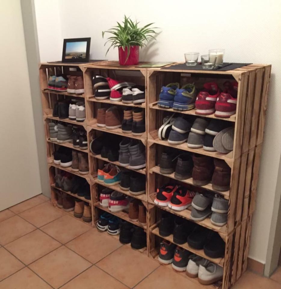 Neue geflammte Schuhregale, Holzkiste,Obstkiste, Regal, in Stade