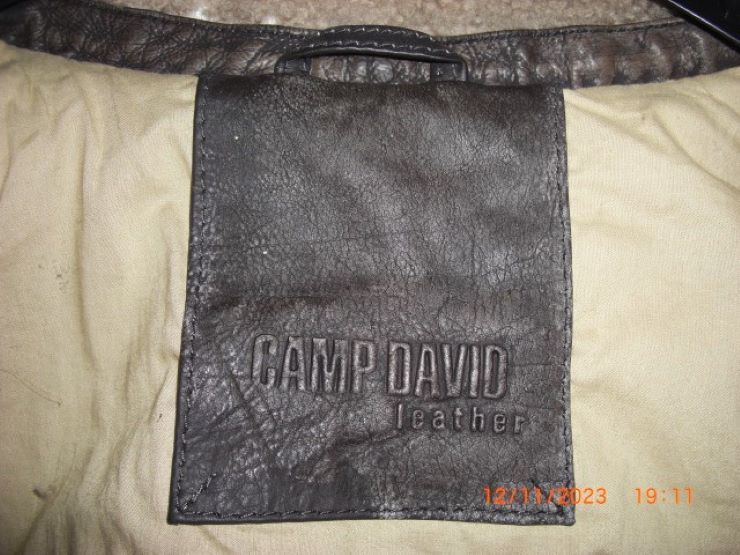 "Camp David" He-Lederjacke, schwere Qualität, d'braun, neuwertig in Langenfeld