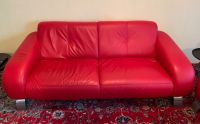Einzelofa Couch Sofa Leder rot Hessen - Hanau Vorschau