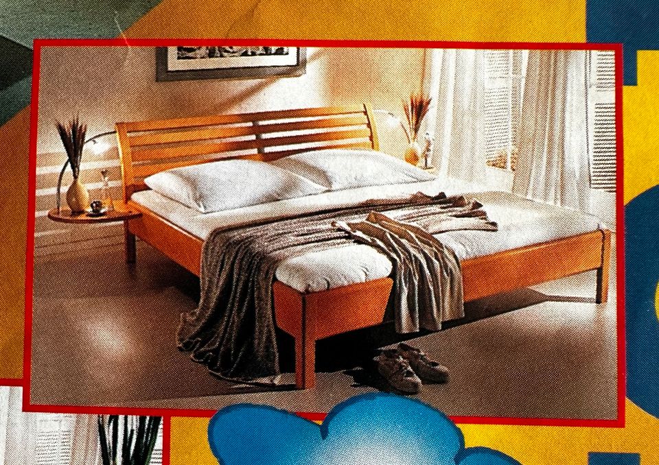 Modernes massiv Buche Bett 200 X 200 mit Konsolen + Lattenroste in Büren