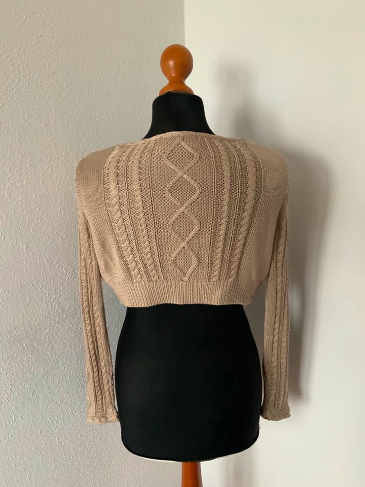 Strickjacke Jacke Bolero beige Simona Barbieri Gr. S 100 % Seide in Ingolstadt