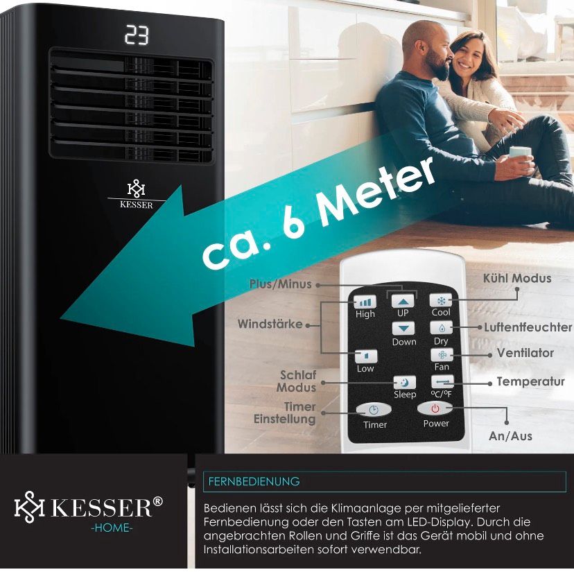 KESSER® - Klimaanlage Mobiles Klimagerät 4in1 kühlen