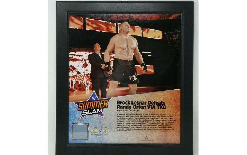 Brock Lesnar SummerSlam 2016 15 x 17 Framed Plaque w Ring Canvas in Hof (Saale)