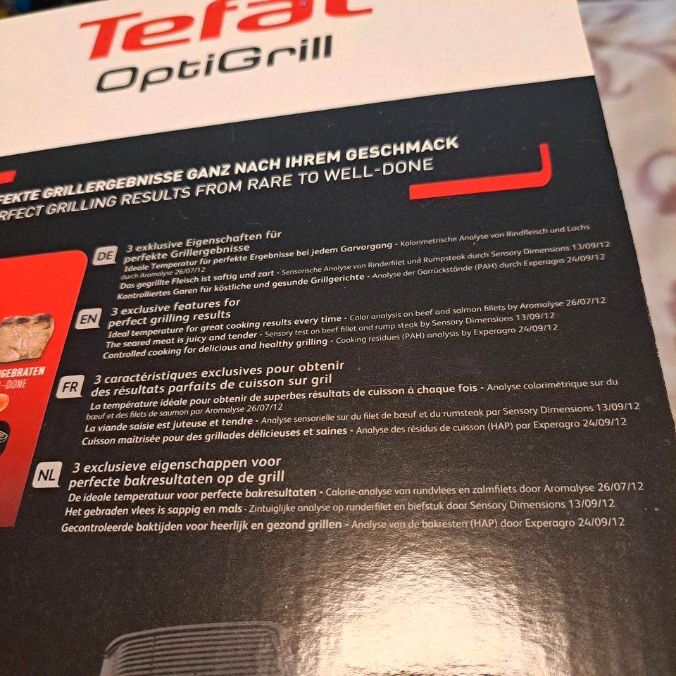 Tefal Optigrill + zweites/weiteres Rezeptbuch (NEU/OVP) in Bad Saarow