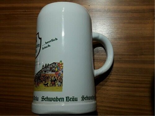 Schwabenbräu Cannstatter Wasen Bierkrug 1 ltr. Festzelt 1991 in Schelklingen