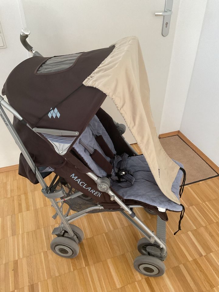 SET: Maclaren Buggy techno XLR mit Sonnenschutz Blau Braun in München