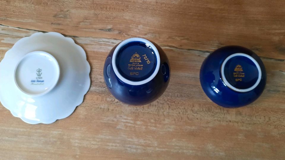 Konvolut Echt Kobalt Vase, Dose und Teller in Stemwede