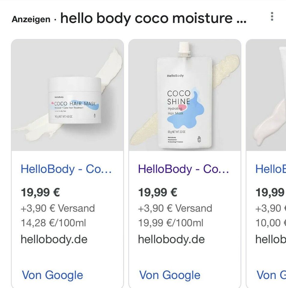 HelloBody Coco Shine Hair Mask neue Haarmaske in Baden-Württemberg -  Aichtal | eBay Kleinanzeigen ist jetzt Kleinanzeigen