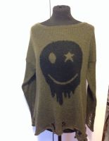 Pulli Smiley khaki , schwarzer Smiley, Einheitsgröße sehr cool Bochum - Bochum-Wattenscheid Vorschau