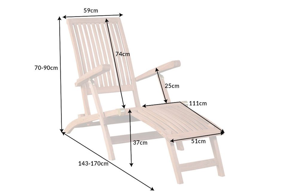 ⚡!Aktionspreis!⚡ Verstellbare Gartenliege EMPIRE TEAK 170cm Teakholz Deckchair Gartenstuhl Gartenmöbel Riess-Ambiente in Hamburg