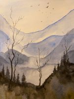 Aquarell Bild Berge Rheinland-Pfalz - Mainz Vorschau