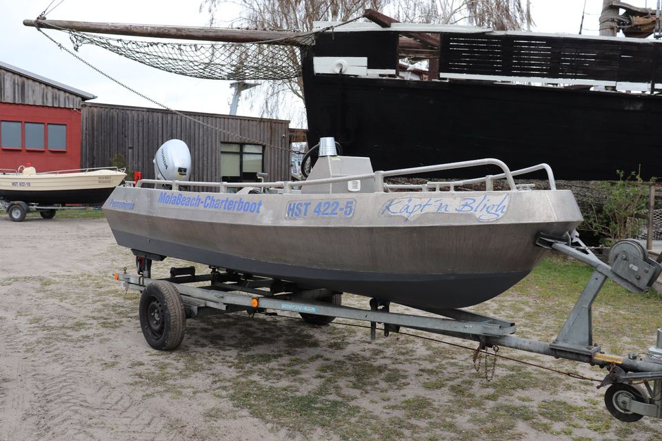 Aluminium Boot Angelboot Motorboot 15 PS Coenen Werft in Karlshagen