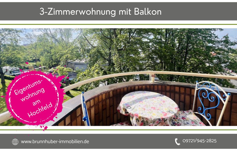 Provisionsfrei: Gemütliche 3-Zimmer-Eigentumswohnung mit Balkon provisionsfrei zu verkaufen in Schweinfurt