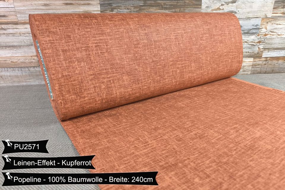 LeinenEffekt Doppelbreit 240cm VERSANDFREI Popeline Baumwollstoff Weihnachten Stoffe Meterware ab 50cm Baumwolle Bastelstoffe Hochwertige Patchwork Basteln Dekostoffe Deko Stoff Öko-Tex in Leipzig