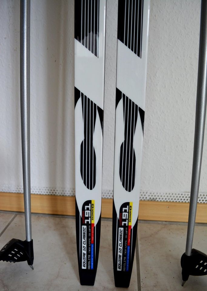 Langlaufski Set Salomon Skating 191cm SNS + Stöcke + Schuhe Gr.38 in Selb