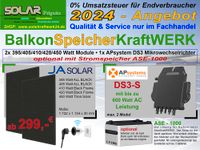 BalkonSpeicherKraftWERK 790/810/820/840/900 Watt mit APsystem DS3 Mikrowechselrichter - ab sofort auf LAGER - optional 1 kWh ASE-1000 Stromspeicher Brandenburg - Dannenwalde (Gumtow) Vorschau