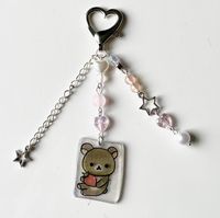 Rillakuma key chain with hears and star beads Baden-Württemberg - Mannheim Vorschau