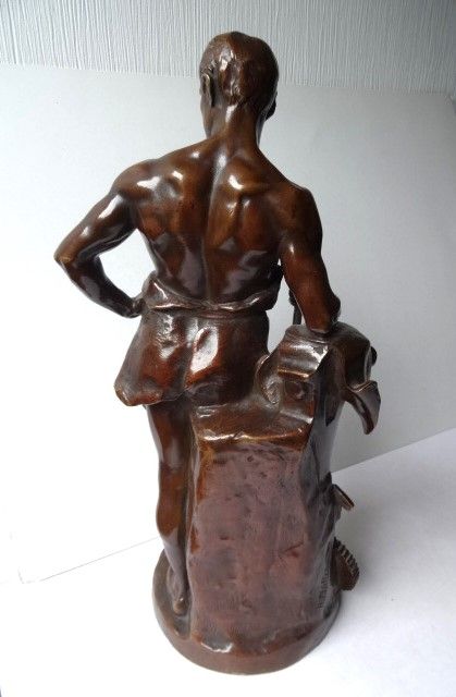 Bronzefigur, Schmied, Hans Müller Bildhauer Österreich 1873-1937 in Königsbach-Stein 