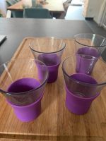4 neuwertige Teegläser Gläser mit lila Silikon Griff Überzug Tea Essen - Essen-Ruhrhalbinsel Vorschau
