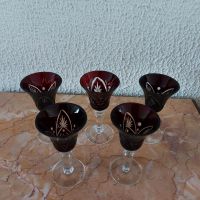 Vintage 5 Rubin Rot Aperitif Gläser, geschliefen Hessen - Nauheim Vorschau