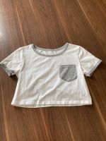 T-Shirt bauchfrei Crop Top weiß grau Gr. 34 Baden-Württemberg - Hohentengen Vorschau