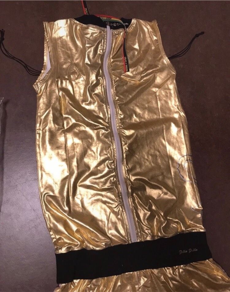 Goldenes Kostüm Fasnet Fasching Einteiler unisex S neu in Schömberg