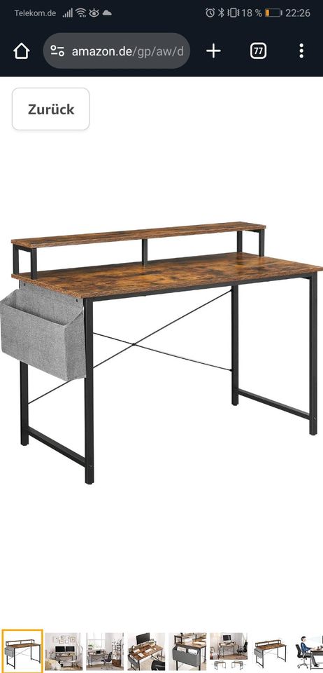 Schreibtisch Vasagle modern industrial Holz Metall wie neu in Adelebsen