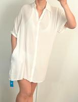 Weiße Longbluse Bluse Tunika mit Taschen S oversized Cupshe neu Thüringen - Weimar Vorschau