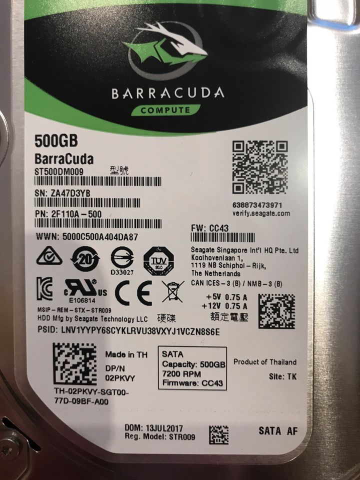 5 SATA Festplatten Seagate Barracuda 500GB 3,5“ in Mönchengladbach