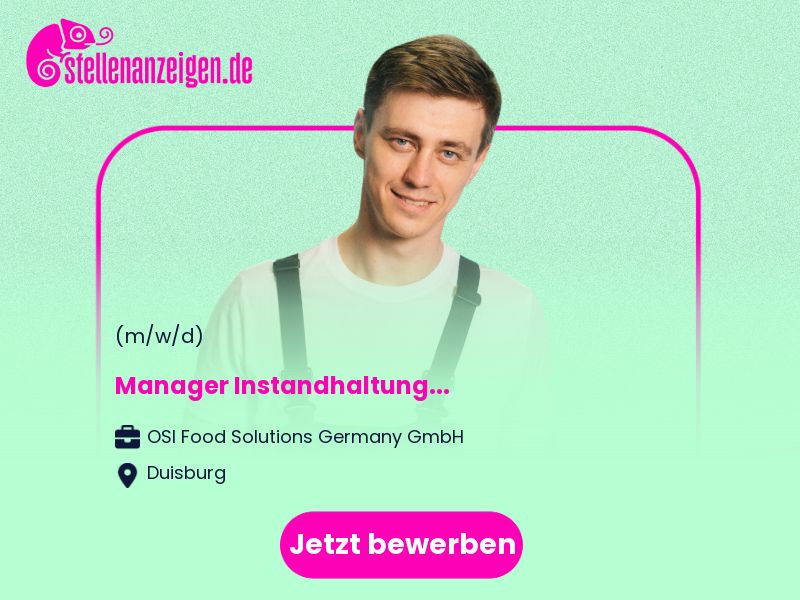 Manager Instandhaltung (m/w/d) in Duisburg