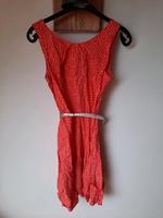 Sommerkleid mit weißem Gürtel Apricot 34 rot mit weißen Punkten Nordrhein-Westfalen - Zülpich Vorschau