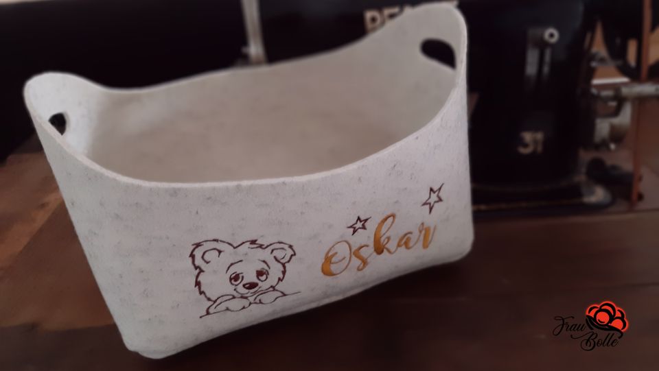 Utensilo Wickeltisch Körbchen Babygeschenk Wollfilz personalisie in Lahr (Schwarzwald)