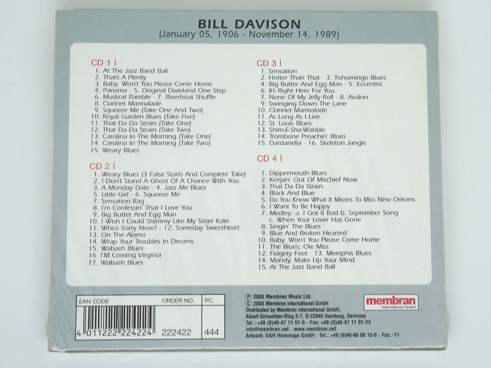 4 CD Set Best of Bill Davison ⭐️ George Brunies NEU Jazz in Berlin