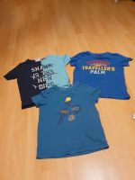 3 t-shirts junge gr 110/116 blau hai sommer Bayern - Ebern Vorschau