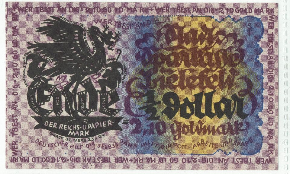 1/2 Dollar 2,10 Goldmark Stadt Sparkasse Bielefeld 8.11.23 Papier in Hamburg