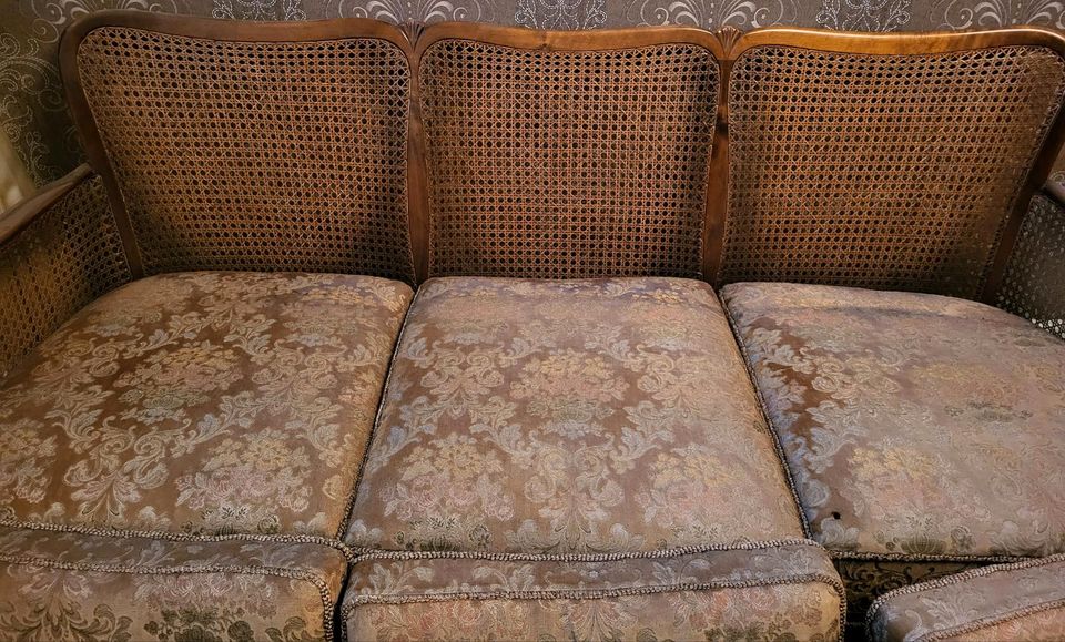 Wunderschönes Chippendale Sofa, 3-Sitzer, Wiener Geflecht in Bad Säckingen