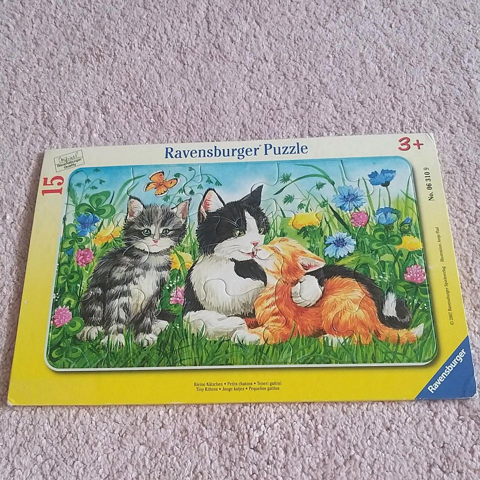 Ravensburger puzzle 15 Teile kleine Kätzchen Katzen cat kitten 3 in Solms