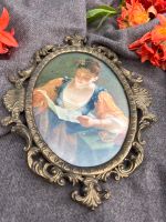 Bild gerammt junge Dame am lesen Messing Italien Vintage Nordrhein-Westfalen - Datteln Vorschau