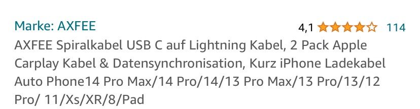 USB C auf Lightning Kabel #2 C to L schwarz unbenutzt! in Windischeschenbach