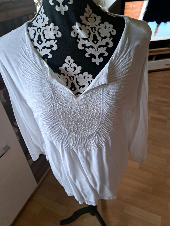 ❤️Damen Tunika Bluse Comma Gr.40 weiß in Büchen