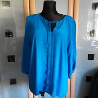 Bluse, Tunika Größe 44 azurblau 3/4-Arm Hessen - Hosenfeld Vorschau