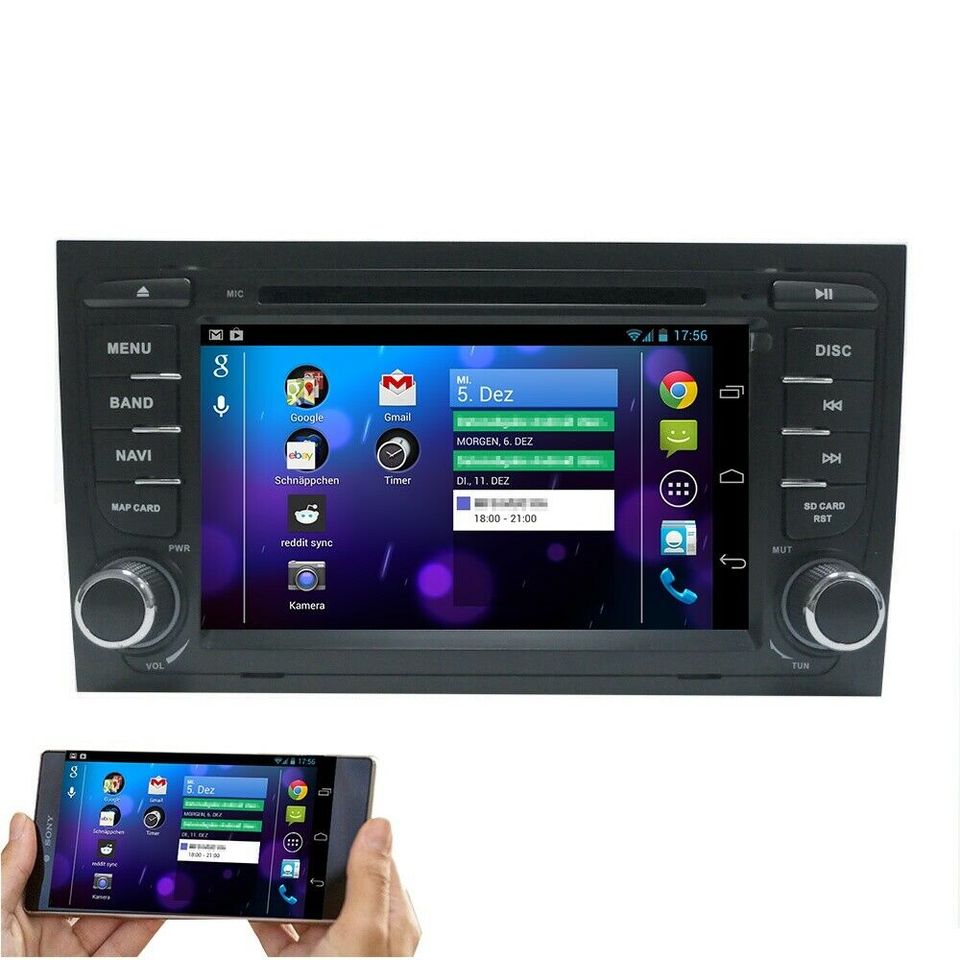 7" Touchscreen Android Autoradio GPS Navi CarPlay für Audi A4 S4 in Neuss