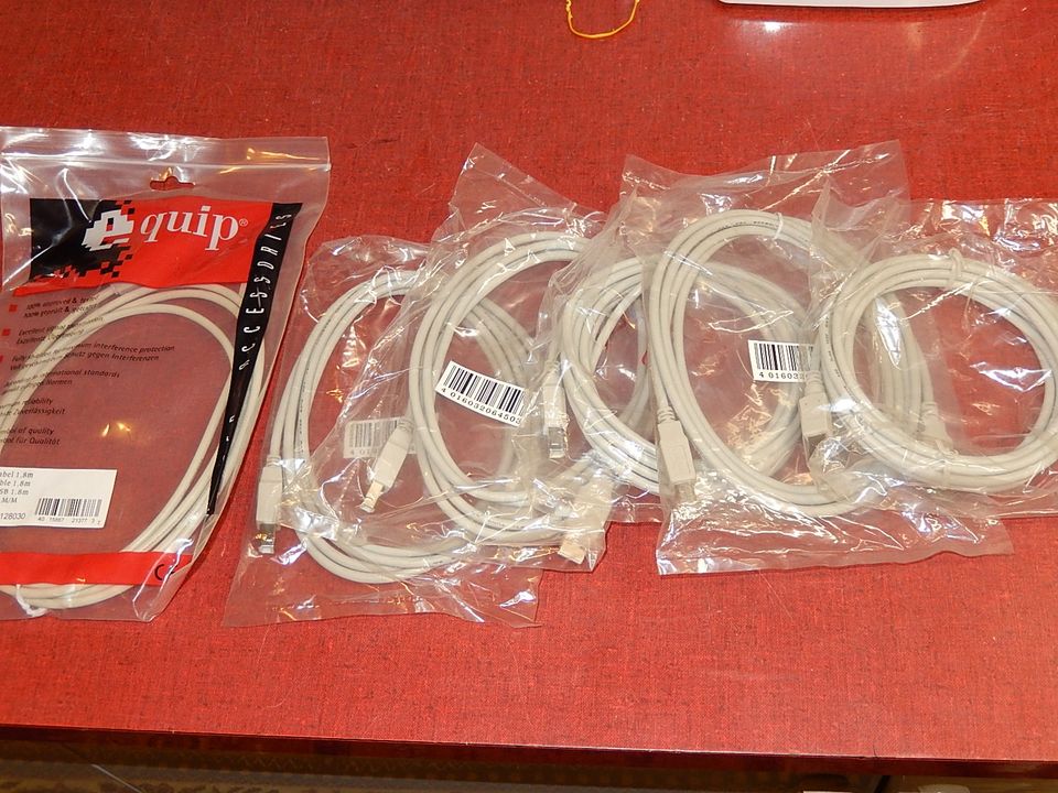 6x USB Kabel 1,8 m Stecker A B für Drucker Scanner Anschluss NEU in Sundern (Sauerland)