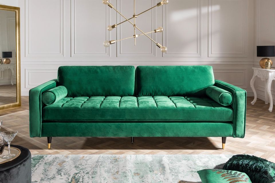 Sofa Couch Cozy Samt smaragdgrün 220cm NEU ❤️ in Dresden