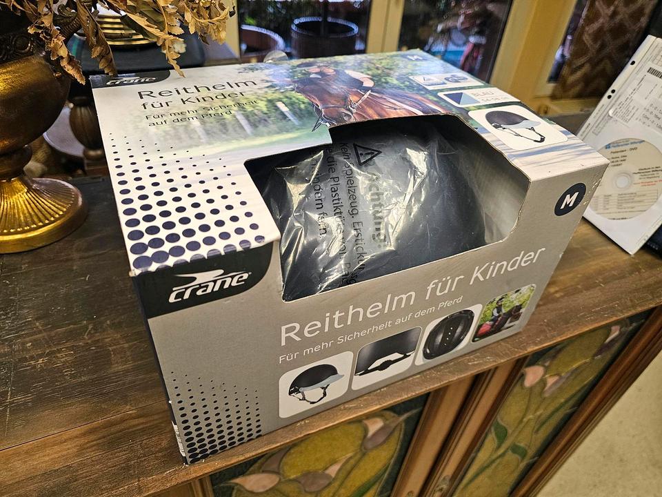 Reiterhelm CRANE Reithelm Kinder Neu OVP Blau, Gr. M 54-58 Helm in Karith