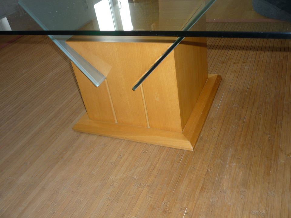 Glastisch Ablagefläche Buche teilmassiv L 110cm B 80cm H 45cm in Langen (Hessen)