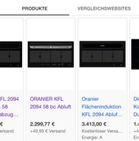 Oranier Induktionskochfeld mit Abzug Glas Defekt Neu KFL2094 12/1 Nordrhein-Westfalen - Oberhausen Vorschau