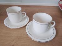 Mokka Espresso Porzellan Tassen mit Untertasse Goldrand 6 Stück Bayern - Augsburg Vorschau